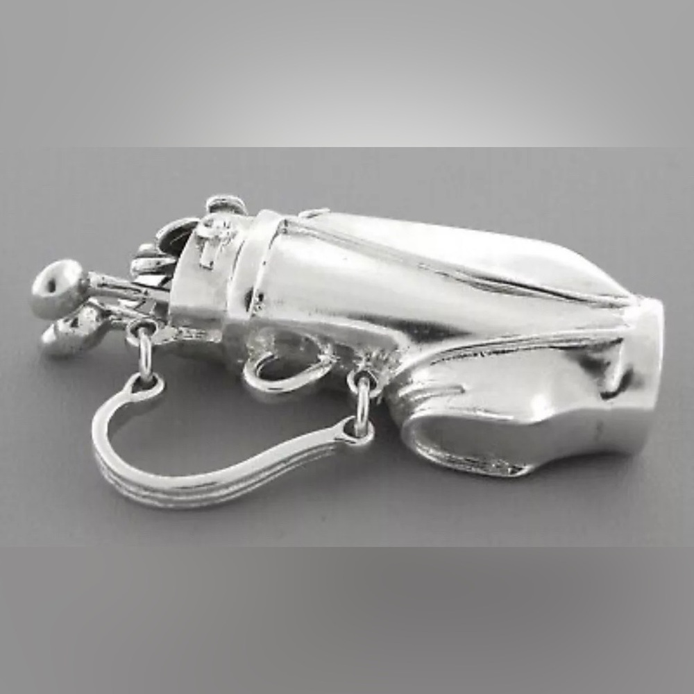 TIFFANY & Co. STERLING SILVER GOLF BAG AND CLUBS SET PENDANT WITH POUCH